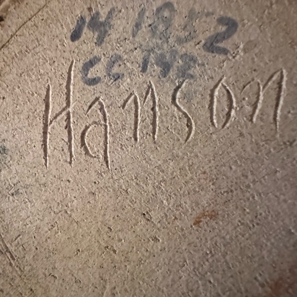 Yellow pitcher with rope handle pottery - Picture 3 of 3